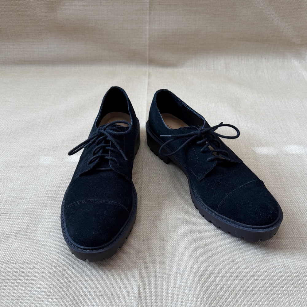 Lucky Brand ‘Ibira’ Black Suede Lace-Up Shoes